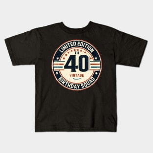 Limited Edition 40th Birthday Vintage Kids T-Shirt